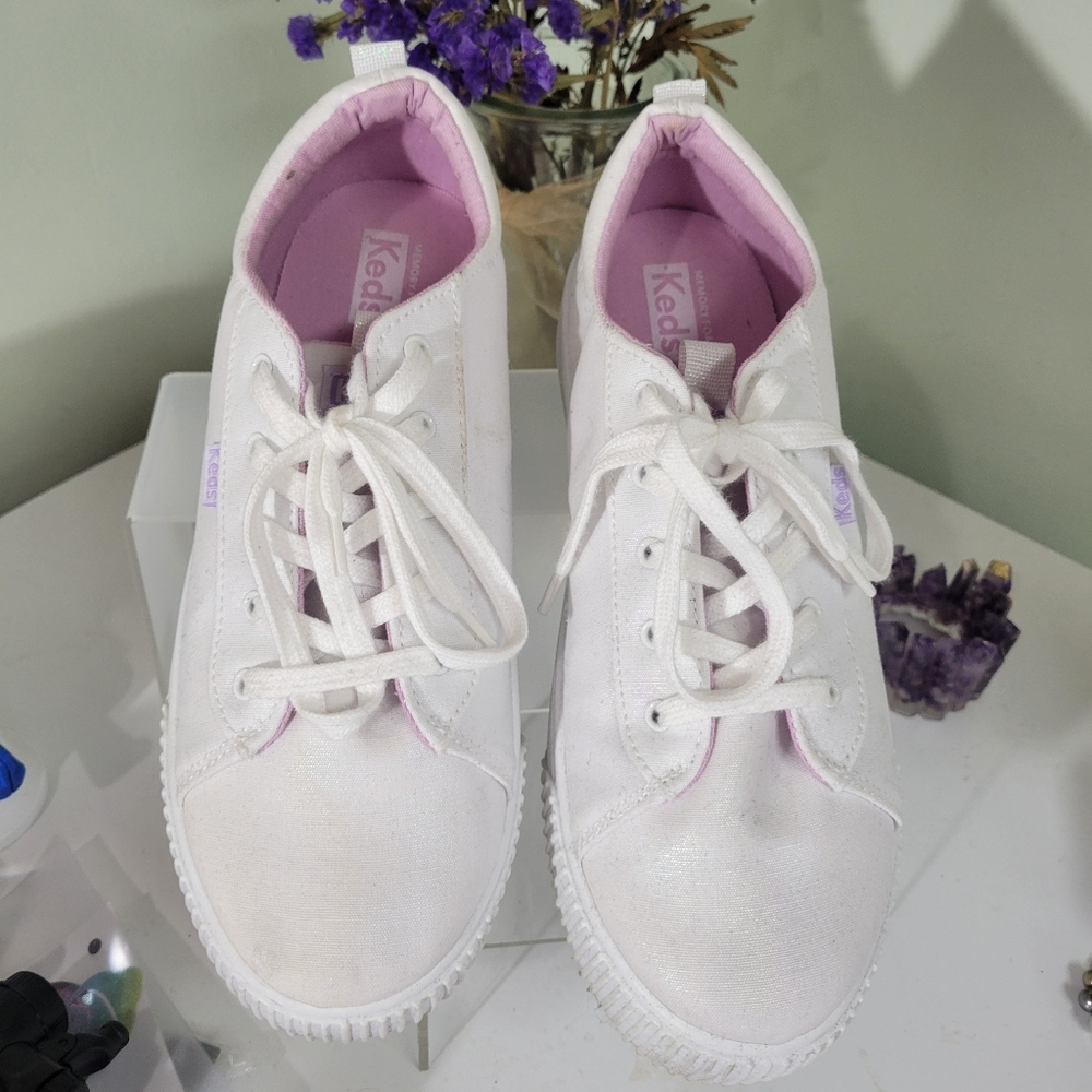 BRAND NEW KEDS IRRIDESCENT white platform triple kick sneakers 👟 - Picture 9 of 9